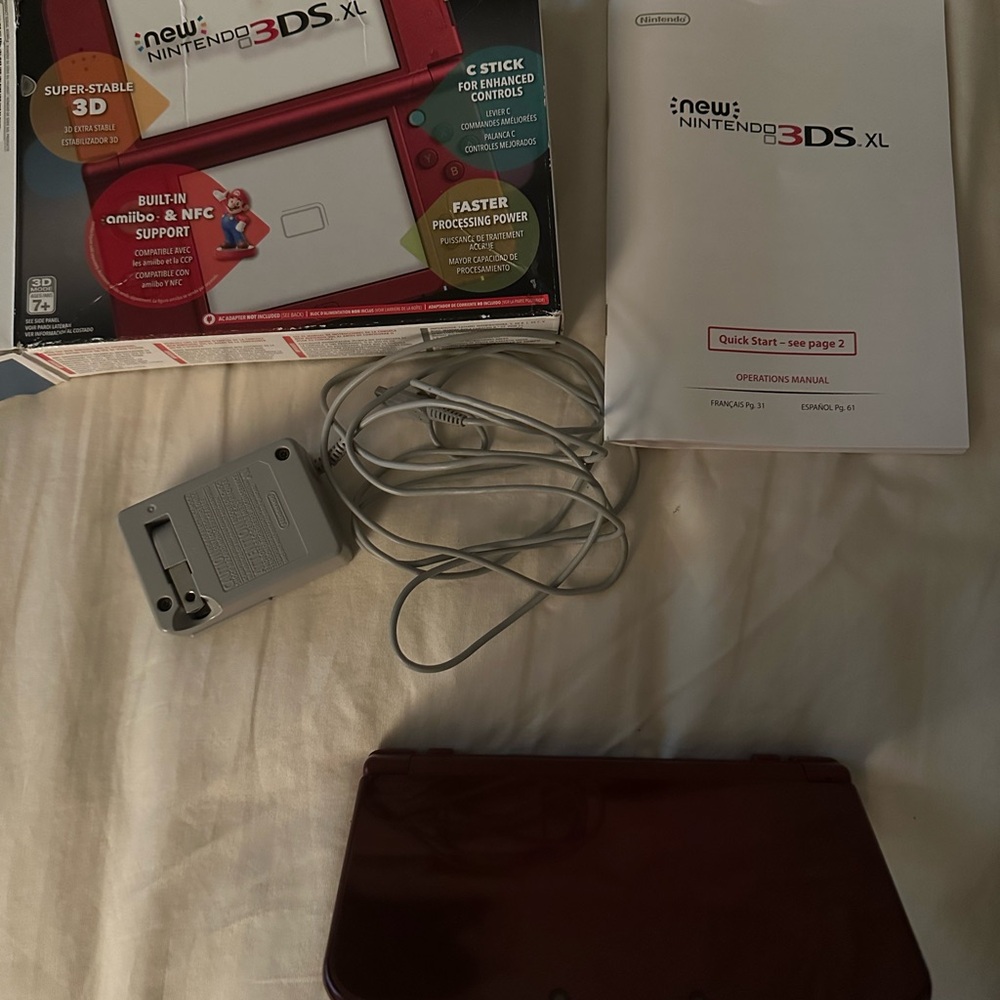 Nintendo 3DS XL in Red with Accessories